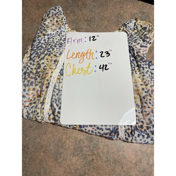 Zac & Rachel Women’s White Multicolored Animal Print Loose Flowing Gauzy XL Top - Picture 5 of 14